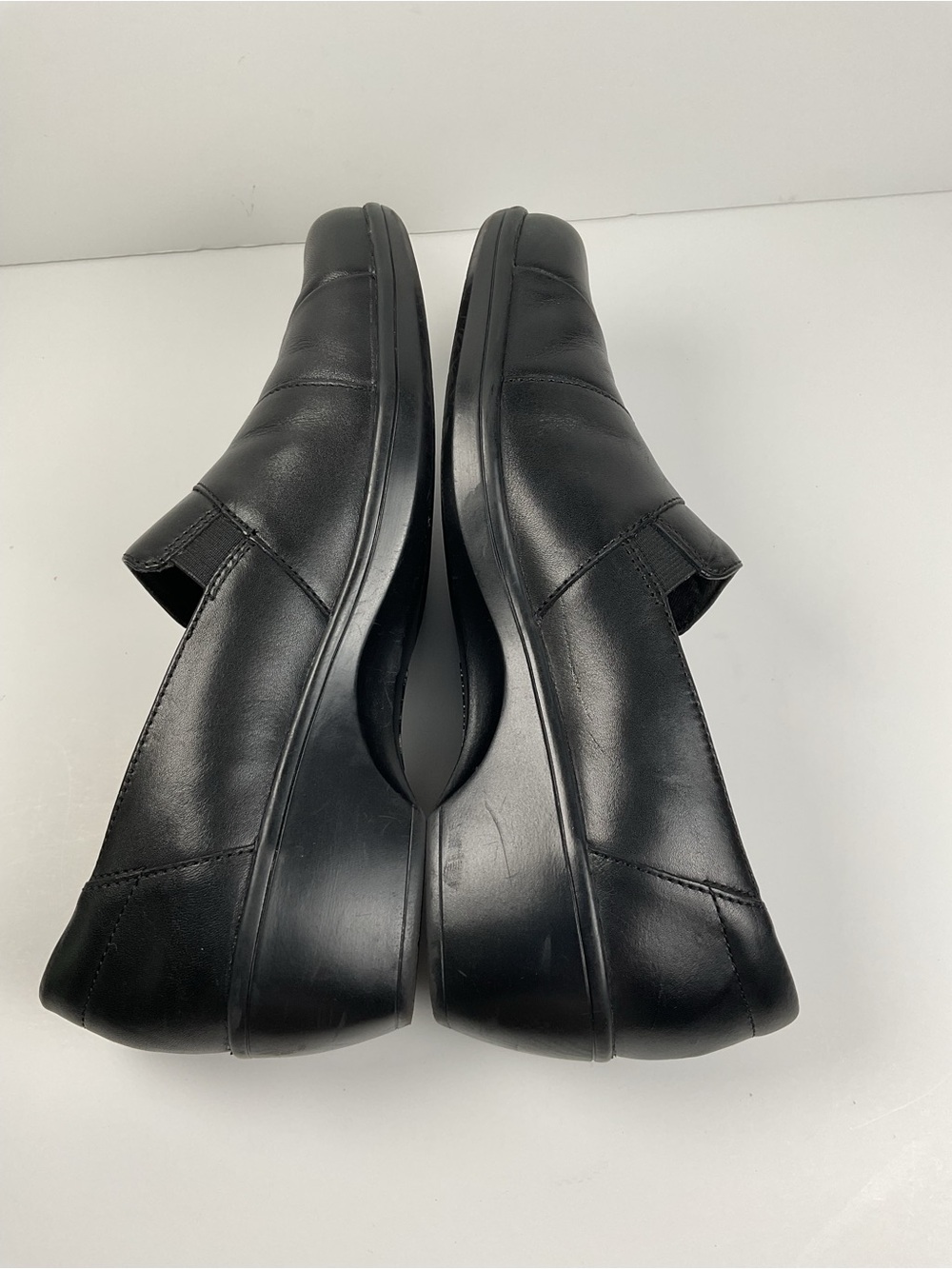 Clarks Black Leather Comfort Slip On Work Office Casual Shoes Women 9 - Picture 6 of 10